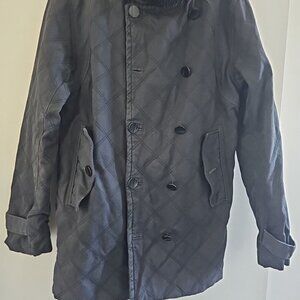 Comune Quilted Sherpa Lined Gothic Grunge Dark Academia Pea Coat Size Large